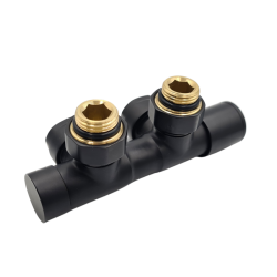 INVENA - Termostatická sada ventilů, typ DUOPLEX, pro středové připojení černá (CZ-96-C15-S)