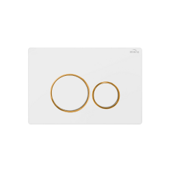 INVENA - Tlačítko splachovací k podomítkovému rámu, 604 bílo - zlaté; (CC-04-013-S)