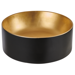INVENA - Umyvadlo na desku KETO 42 cm, černá/zlatá  (CE-14-017-C)