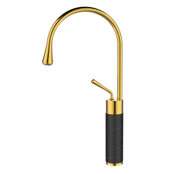 INVENA - Umyvadlová baterie vysoká STONE černá/zlatá  (BU-03-W17-V)