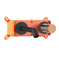 INVENA - Umyvadlová podomítková baterie Moonlight Trend, černá/rose gold (BP-77-U14-V)