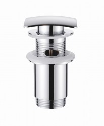 INVENA - Universal, mosazná umyvadlová zátka CLICK-CLACK, hranatá, chrom (SC-B1-140-L)