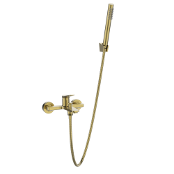 INVENA - Vanová baterie Alonia Trend s příslušenstvím, kartáčované zlato (BW-70-009-V)