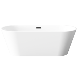 INVENA - Volně stojící vana 170 cm Limnos se sifonem černý (AN-00-140-KPL)