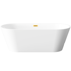 INVENA - Volně stojící vana 170 cm Limnos se sifonem zlatý (AN-00-190-KPL)