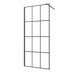 INVENA - Walk-in II 110x200cm, geometrická 8mm shiny-glass, černá (AK-32-117-S)