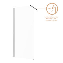 INVENA - Walk-in II 90x200cm, čirá 8mm shiny-glass, černá (AK-32-191-S)