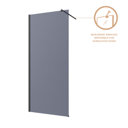 INVENA - Walk-in II Trend 100x200cm, grafit 8mm shiny-glass, černá (AK-32-103-S)