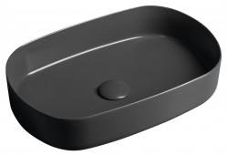 ISVEA - INFINITY OVAL keramické umyvadlo na desku, 55x36cm, antracit (10NF65055-2C)