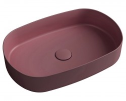 ISVEA - INFINITY OVAL keramické umyvadlo na desku, 55x36cm, maroon red (10NF65055-2R)