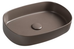 ISVEA - INFINITY OVAL keramické umyvadlo na desku, 55x36cm, taupe (10NF65055-2H)