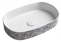ISVEA - INFINITY OVAL keramické umyvadlo na desku, 55x36cm, terrazzo (10NF65055-2L-TRZ)
