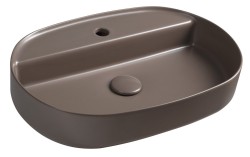 ISVEA - INFINITY OVAL keramické umyvadlo na desku, 60x40cm, taupe (10NF65060-2H)