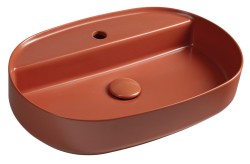 ISVEA - INFINITY OVAL keramické umyvadlo na desku, 60x40cm, terracotta (10NF65060-2U)
