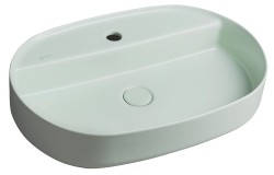 ISVEA - INFINITY OVAL keramické umyvadlo na desku, 60x40cm, zelená mint (10NF65060-2T)