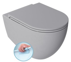 ISVEA - INFINITY závěsná WC mísa, Rimless, 36,5x53cm, stone grey (10NF02005-2V)