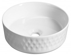 ISVEA - ROMBO keramické umyvadlo na desku, průměr 36cm, bílá (10NF67036)