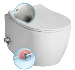 ISVEA - SENTIMENTI CLEANWASH závěsná WC mísa, integrovaný ventil a bidet. sprška, Rimless, 36x53cm, bílá (10ARS1101I)