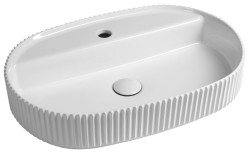 ISVEA - SINTESI keramické umyvadlo na desku, 60x40cm, bílá (10SI65060)