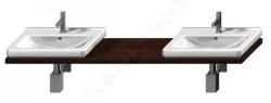 JIKA - Cubito Umyvadlová deska atypická Pure, s 1 nebo 2 otvory, 1350 - 2200 x 465 x 38 mm, wenge (H4501551724451)