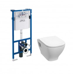 JIKA - Deep Set předstěnové instalace a závěsného klozetu, Rimless, DualFlush, bílá (H6006160000002)