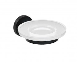 JIKA - Mio Style Mýdlenka s držákem, sklo/matná černá (H3832F17160001)