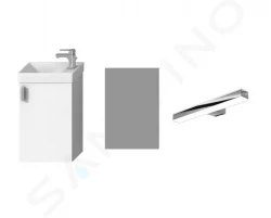 JIKA - Petit Set skříňky s umývátkem, zrcadla a osvětlení, bílá (H45J5141753001)