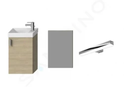 JIKA - Petit Set skříňky s umývátkem, zrcadla a osvětlení, jasan (H45J5141755141)