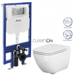 JIKA předstěnový instalační 8 cm systém bez tlačítka + WC CERSANIT CLEANON CASPIA + SEDÁTKO (H894652 X CP1)