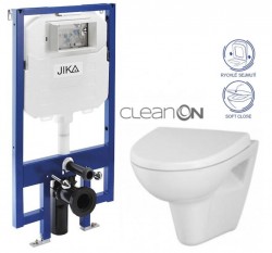 JIKA předstěnový instalační 8 cm systém bez tlačítka + WC CERSANIT CLEANON PARVA + SEDÁTKO (H894652 X PA1)