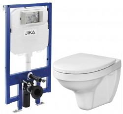 JIKA předstěnový instalační 8 cm systém bez tlačítka + WC CERSANIT DELFI + SEDÁTKO (H894652 X DE1)