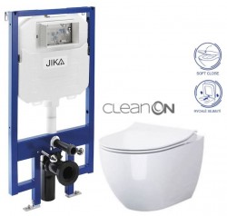 JIKA předstěnový instalační 8 cm systém bez tlačítka + WC CERSANIT ZEN CLEANON + SEDÁTKO (H894652 X HA1)
