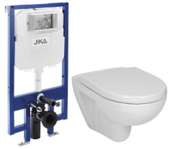 JIKA předstěnový instalační 8 cm systém bez tlačítka + WC JIKA LYRA PLUS + SEDÁTKO DURAPLAST (H894652 X LY6)