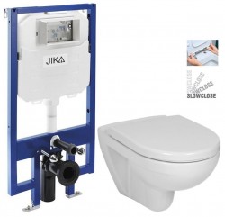 JIKA předstěnový instalační 8 cm systém bez tlačítka + WC JIKA LYRA PLUS + SEDÁTKO DURAPLAST SLOWCLOSE (H894652 X LY5)