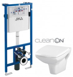 JIKA předstěnový instalační systém bez tlačítka + WC CERSANIT CLEANON CARINA  + SEDÁTKO (H895652 X CA1)