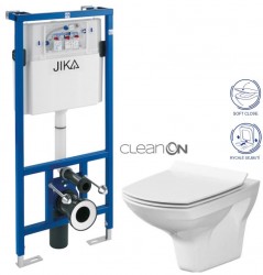 JIKA předstěnový instalační systém bez tlačítka + WC CERSANIT CLEANON CARINA + SEDÁTKO (H895652 X CA3)