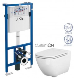 JIKA předstěnový instalační systém bez tlačítka + WC CERSANIT CLEANON CASPIA + SEDÁTKO (H895652 X CP1)