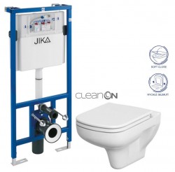 JIKA předstěnový instalační systém bez tlačítka + WC CERSANIT CLEANON COLOUR + SEDÁTKO (H895652 X CN1)