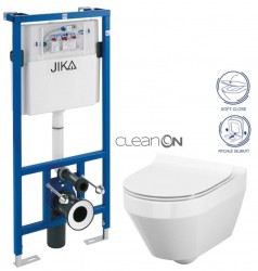 JIKA předstěnový instalační systém bez tlačítka + WC CERSANIT CLEANON CREA OVÁL + SEDÁTKO (H895652 X CR1)