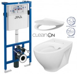 JIKA předstěnový instalační systém bez tlačítka + WC CERSANIT CLEANON MODUO + SEDÁTKO (H895652 X MO1)