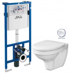JIKA předstěnový instalační systém bez tlačítka + WC CERSANIT DELFI + SOFT SEDÁTKO (H895652 X DE2)