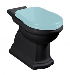 KERASAN - RETRO WC kombi mísa 38,5x72cm, spodní odpad, černá mat (101231)