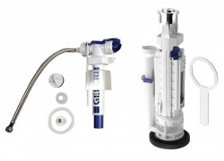 KERASAN - Splachovací souprava s DUAL tlačítkem, boční napouštění 3/8