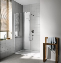 KERMI - Cada XS stříbrná lesk Walk-in WALL 1000/2000 čiré sklo s CadaClean CKTWF10020VPK (CKTWF10020VPK)