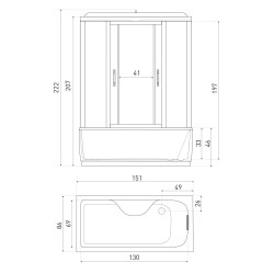 KERRA - Kabina s hydromasáží XL 150/85 (5907548104120)