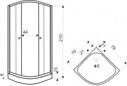 KERRA - Kabina sprchová Classic 80 šedá + baterie (5907548113757)