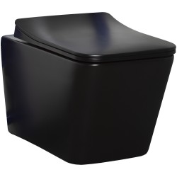 KERRA - Miska WC závěsná Tinos BLM se sedátkem (černý mat) (5907548115263)