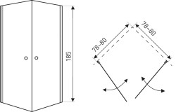 KERRA - Sprchová kabina Madrid 80 (bez vaničky) (5907548107671)