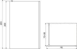 KERRA - Sprchová stěna Alfa TR 90 cm - Kabina Walk-In (5907548109705)