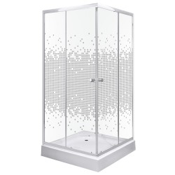 KERRA - Sprchový kout Bílý Pixel SQ 80 (s vaničkou) (5907548118363)